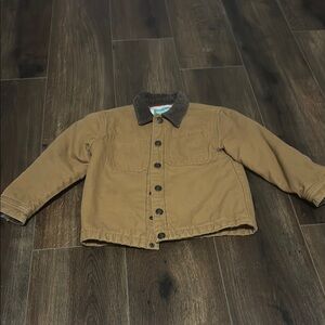 Kids Tan Jacket with Brown Collar